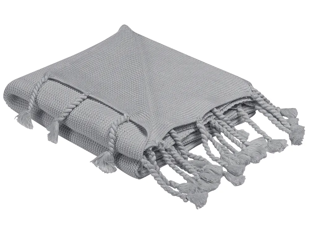 Blanket NAZILLI Cotton 125 x 150 cm Light Grey