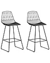 Set med 2 barstolar PRESTON Metall Svart
