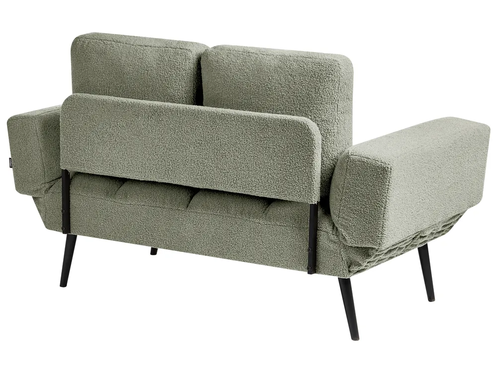 Sofa Bed 2 Seater BREKKE Boucle Green_1068015