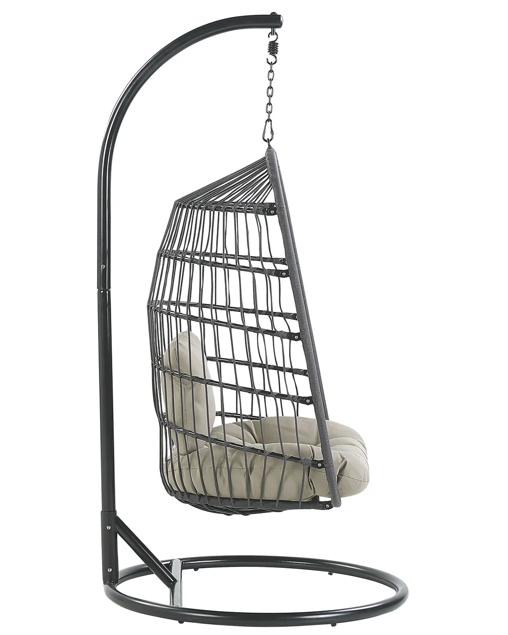 Hanging Chair with Stand ALLERA Metal Black_815239