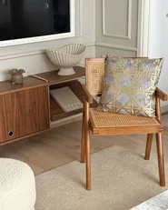 Set med 2 prydnadskuddar CASSIA 45 x 45 cm Grå Geometriskt tryck_979628