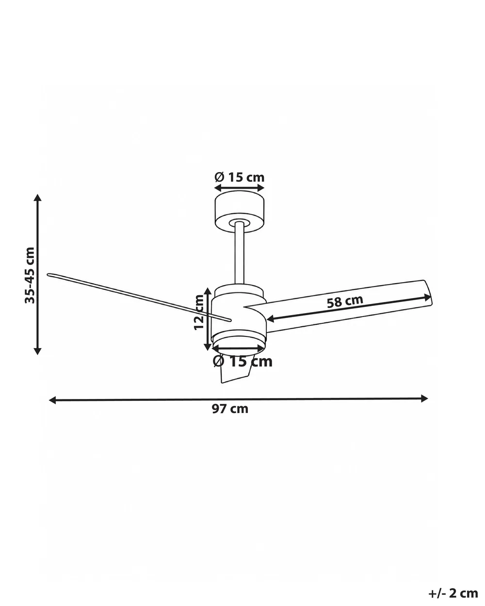 Ceiling Fan with Light TROUT with Remote LED Black_1133581