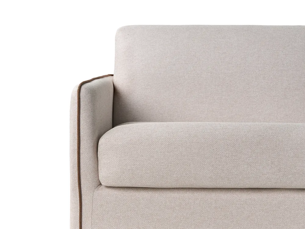 Sofa Bed 2 Seater ISHOJ Fabric Light Beige_939956