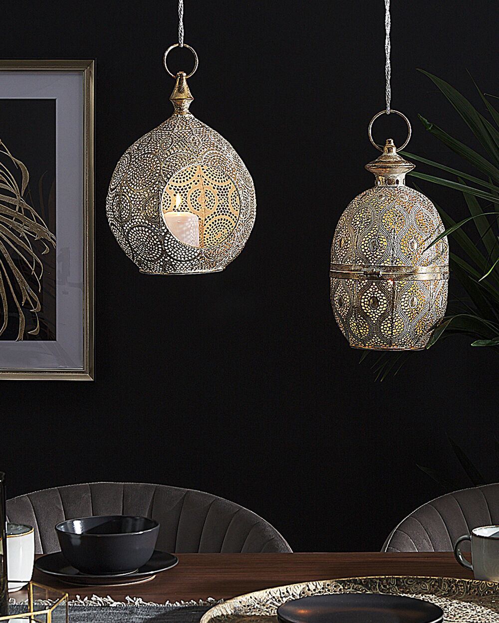 Lantern AMORGOS 34 cm Metal Gold