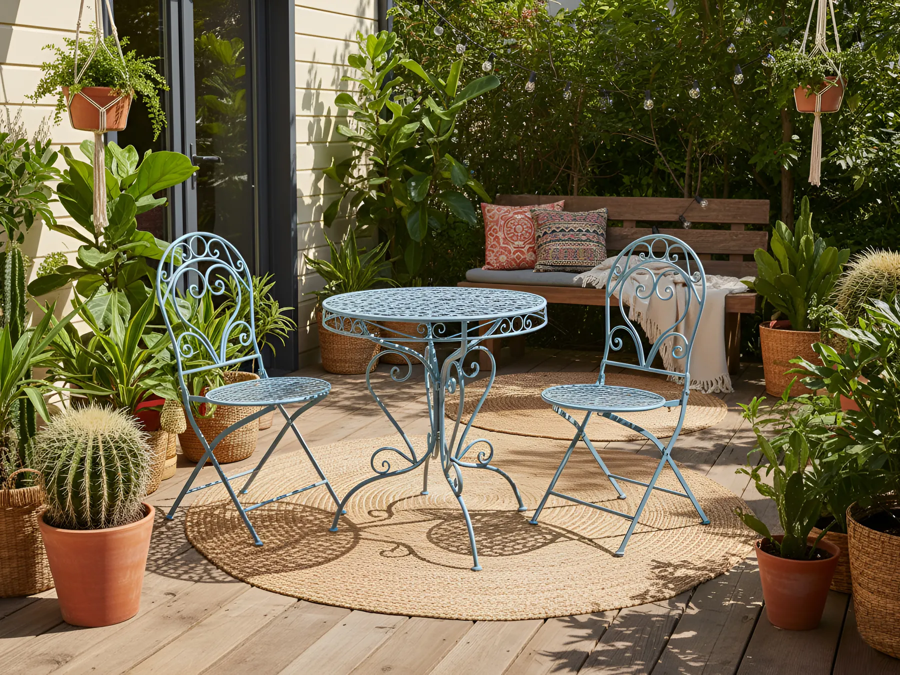 Bistro Set ALBINIA Metal Blue_1016124