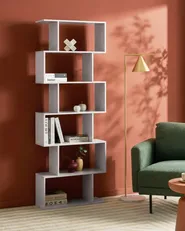 6 Tier Bookcase VALDOSA 190 cm Light Grey_1064867