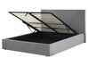 Ottoman Bed LORIENT Velvet Light Grey 160 x 200 cm (EU King Size)