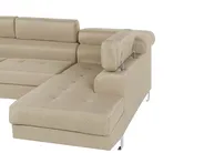 Corner Sofa 5 Seater NORREA Fabric Light Beige Left Hand_685963