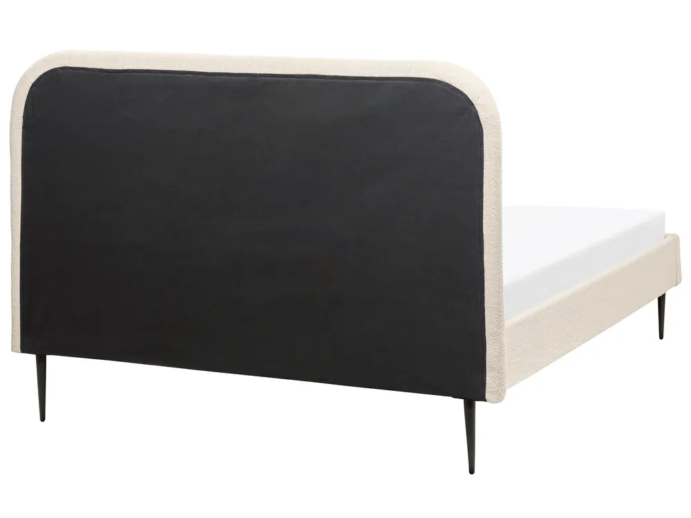 Bed Boucle FLAYAT 140 x 200 cm (EU Double) Light Beige_882700