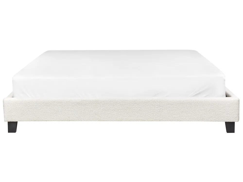 Bed without Headboard Boucle ROANNE 180 x 200 cm (EU Super King) Light Beige_903100