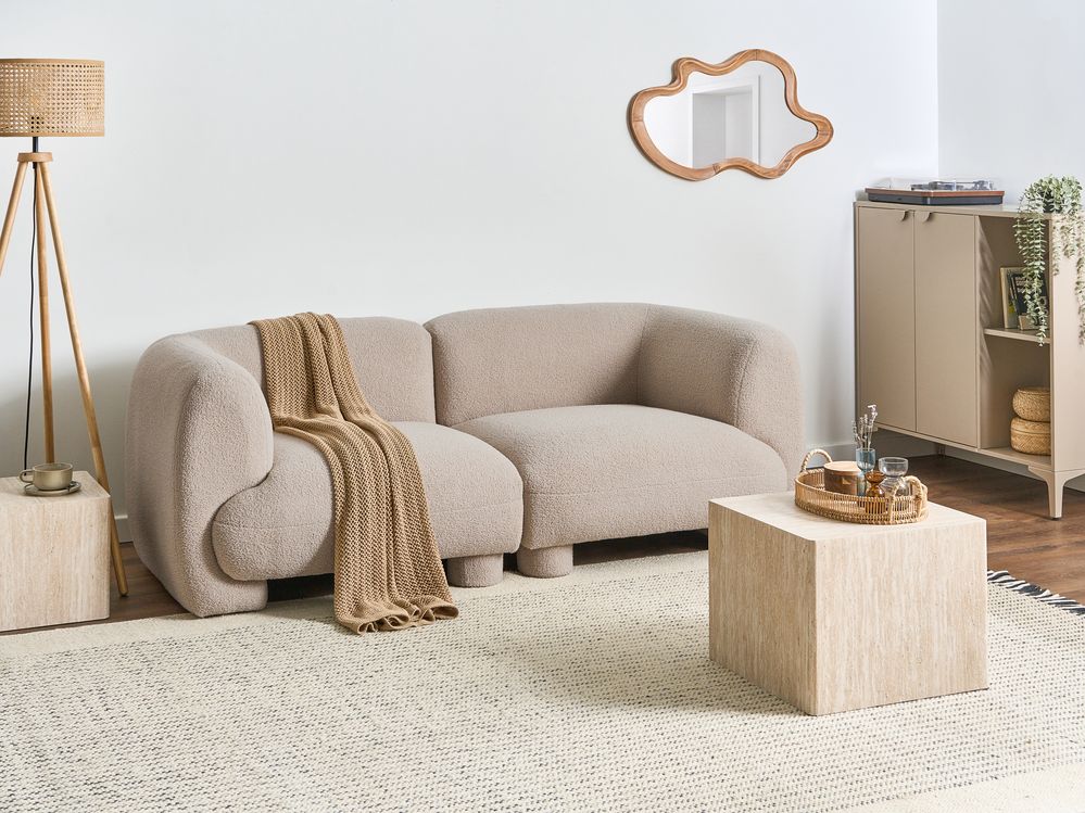 Modular Sofa 2 Seater MJALBI Boucle Beige