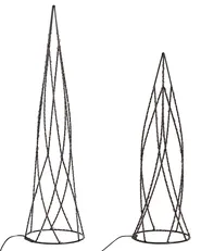 Joulukoristesetti 2 kpl LED-valo NEIDEN 52/38 cm Joulukuusi Hopea_812528