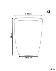Set of 2 Plant Pots CROTON 35 cm Off-White_841619