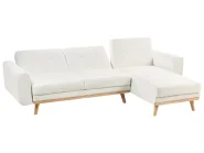 Corner Sofa Bed 3 Seater KAARINA II Fabric White Left Hand_981790