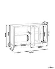 Vitrinskänk i glas LANGFORD 137 cm Svart_955485