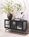 Glass Display Sideboard DEVON 115 cm Metal Black