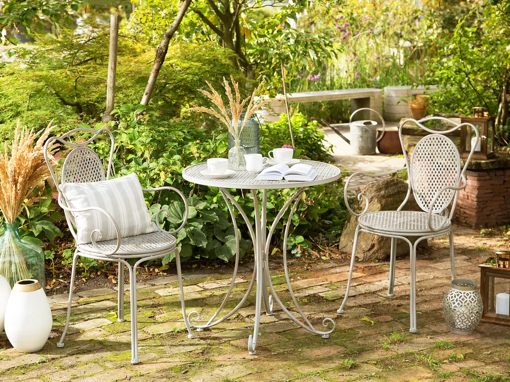 Bistro Table CILENTO 71 cm 71 cm Metal Grey