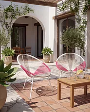 Garden Chair ACAPULCO PE Rattan Fuchsia Pink_1149726