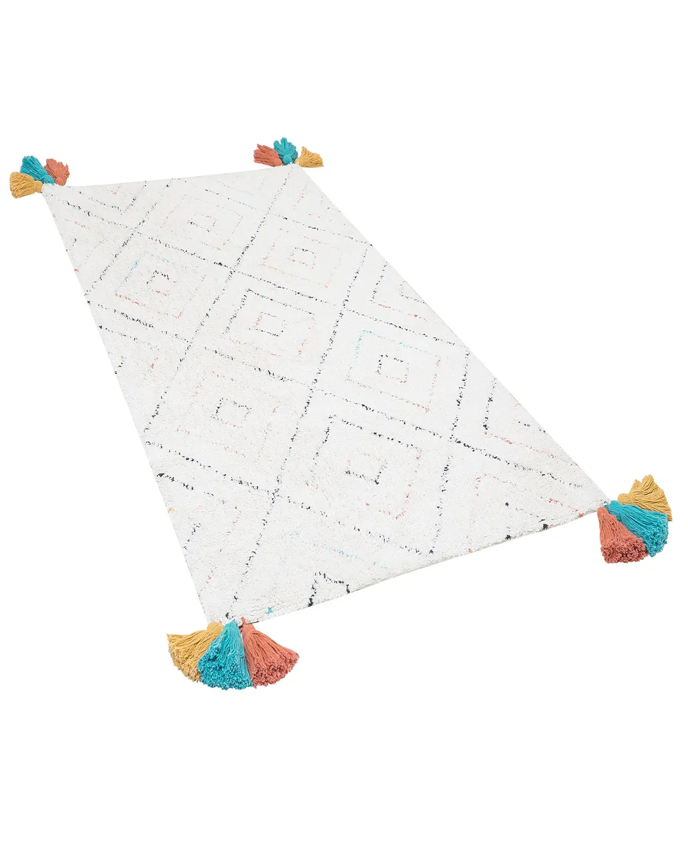 Rug KARTAL White 80 x 150 cm Cotton_805875