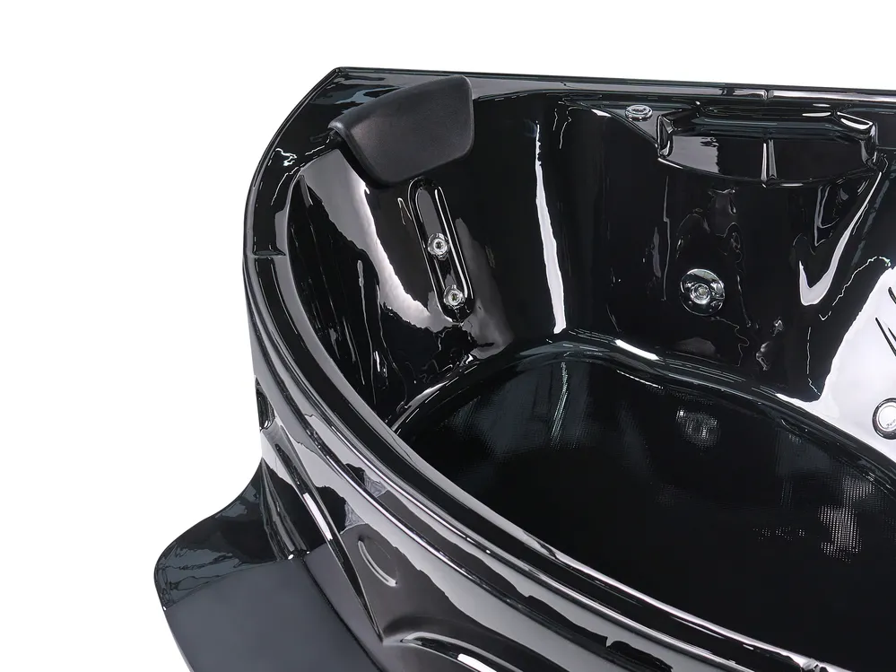 Corner Hot Tub with LED CUYABENO 2110 x 1500 mm Black_1033710