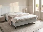 Divan Bed without Headboard Fabric COUNTESS 180 x 200 cm (EU Super King) Light Grey_1054442