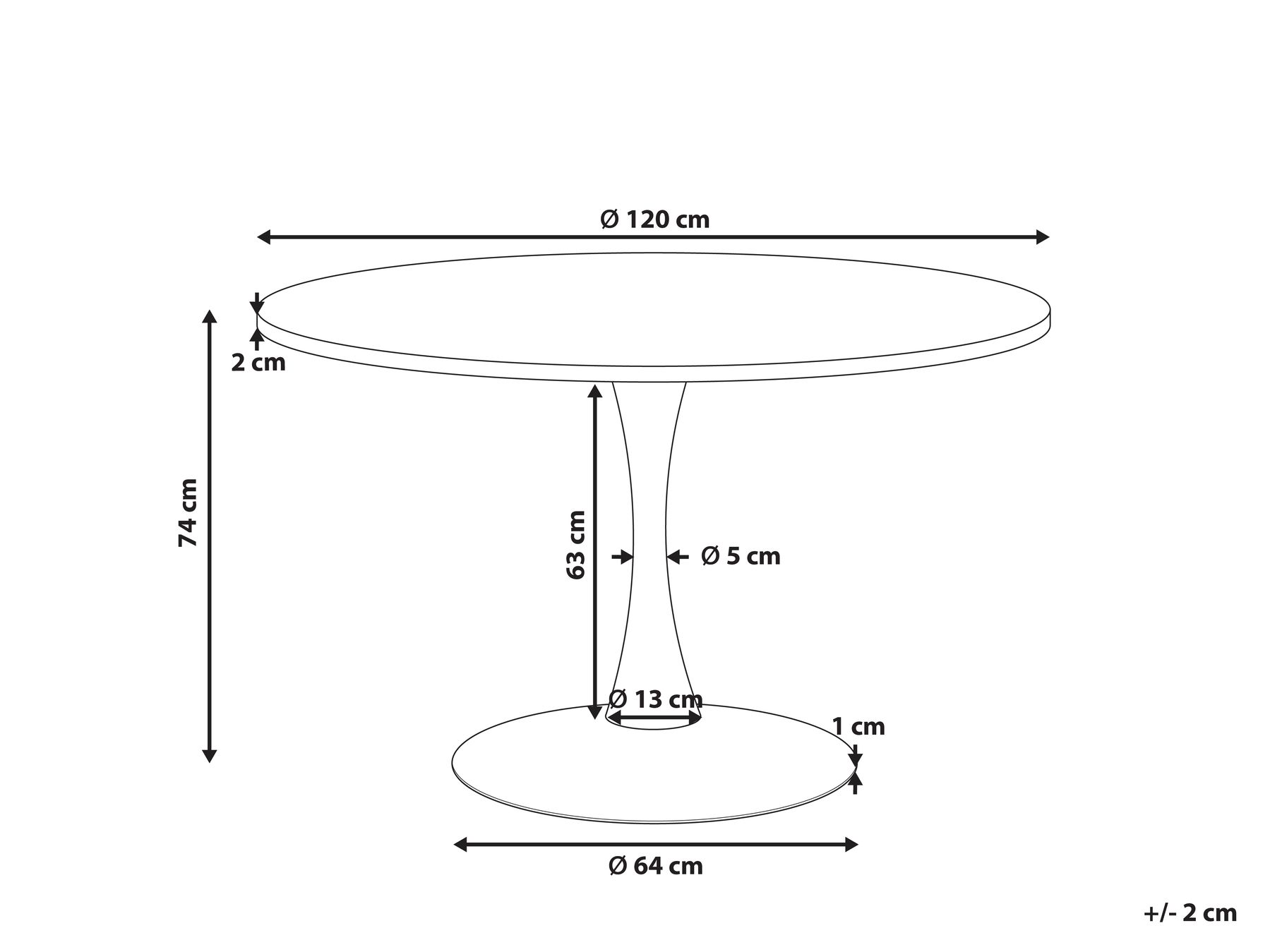 Dining Table BOCA Black 120 cm 120 cm_1002144