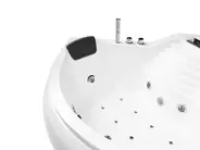Corner Hot Tub with LED MONACO 2100 x 1450 mm with Built-In Bluetooth Speaker White_1068847