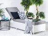 Sun Lounger with Cushion TURIN Reclining PE Rattan White