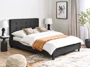 Bed Fabric LA ROCHELLE 140 x 200 cm (EU Double) Dark Grey_742085