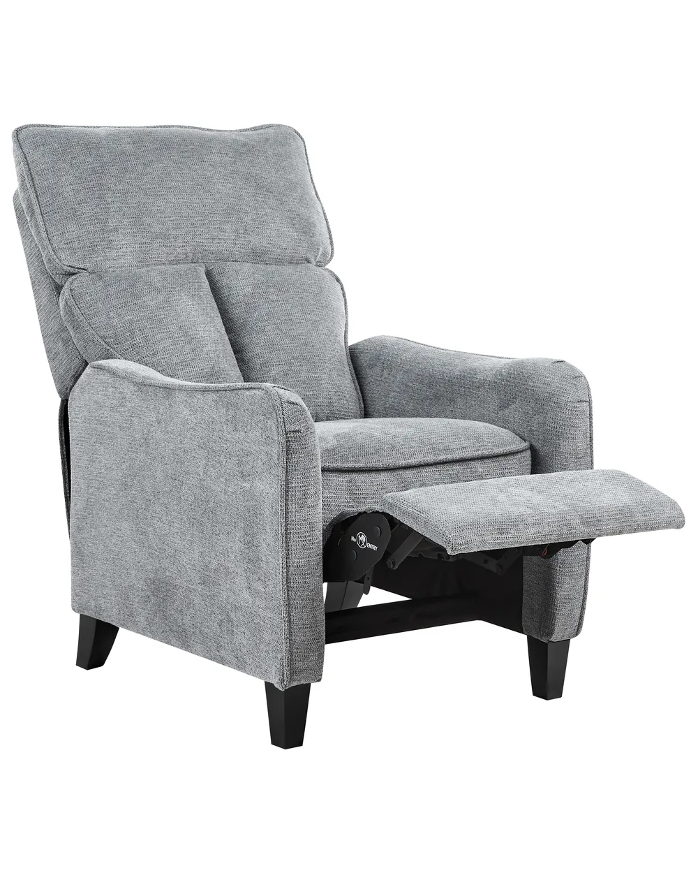 Recliner Chair ROYSTON with Footrest Fabric Grey