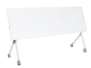 Foldable Office Desk BENDI 180 cm 60 cm with Wheels White_922346