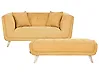Sofa 2 Seater HABO with Ottoman Fabric Mustard