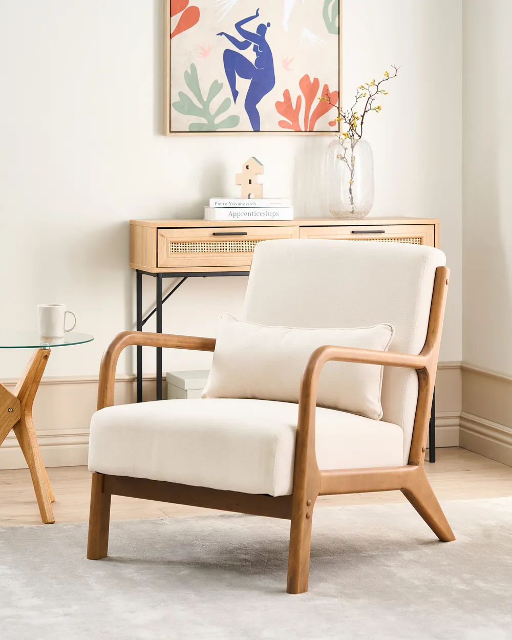 Armchair SKOVDE Fabric Light Beige
