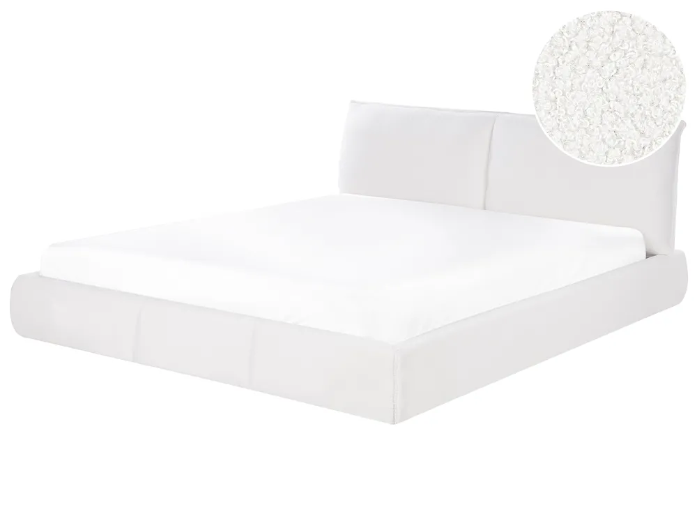 Bed Boucle VINAY 180 x 200 cm (EU Super King) White