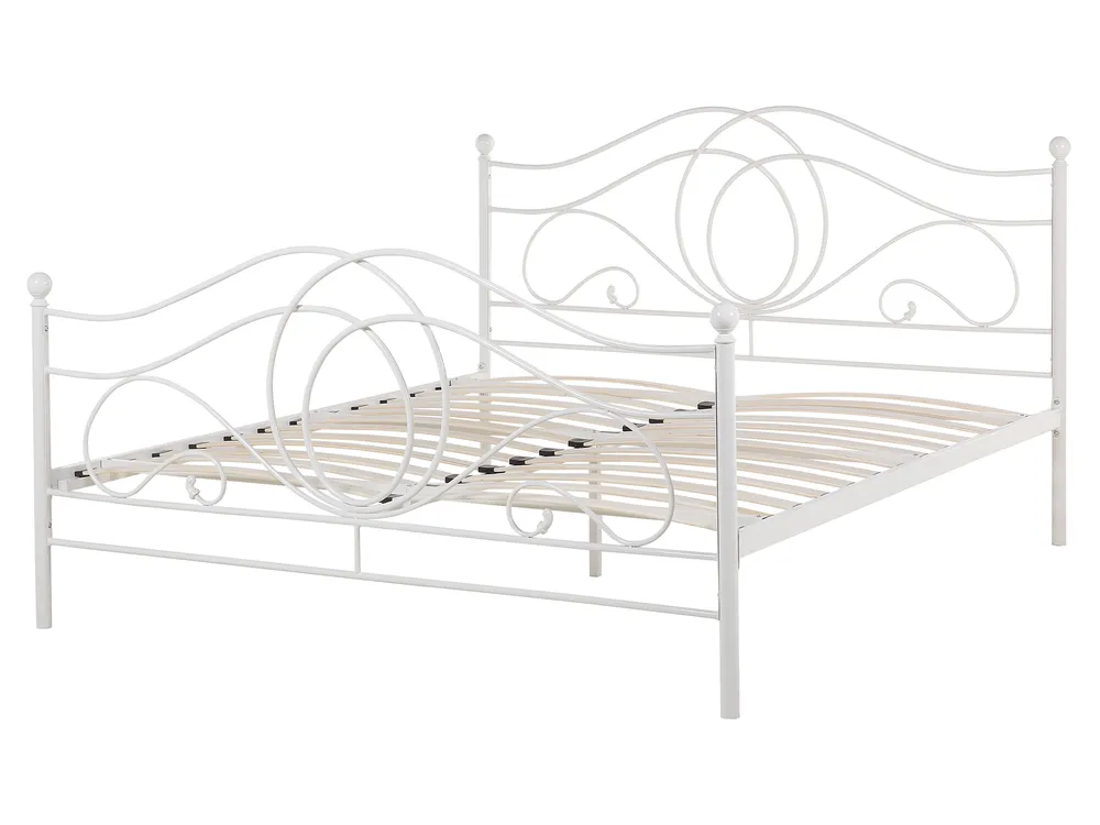 Bed Metal LYRA 160 x 200 cm (EU King Size) White_817939