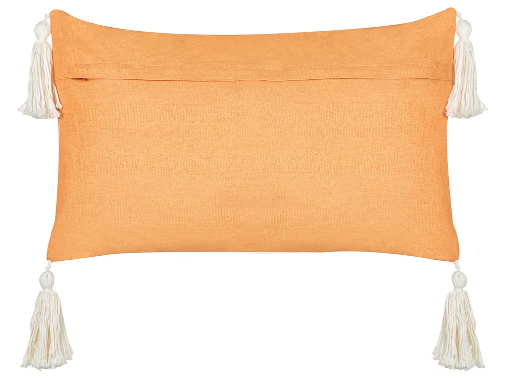 Set of 2 Decorative Cushions LITHOPS 30 x 50 cm Velvet Orange Christmas Motif_887920