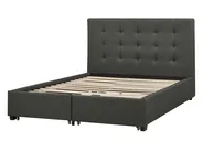 Bed with Storage Drawers LA ROCHELLE Fabric Dark Grey 140 x 200 cm (EU Double)_904575
