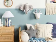 Lasten seinäkoriste Norsu TANTOR Puuvilla 33 cm Harmaa_848316