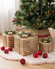 Set med 3 juldekorationer LED TOFTE 20/25/30 cm Julklappar Guld_1025134