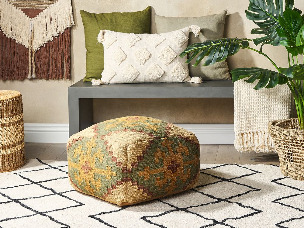 Sittpuff SARON Jute Flerfärgad