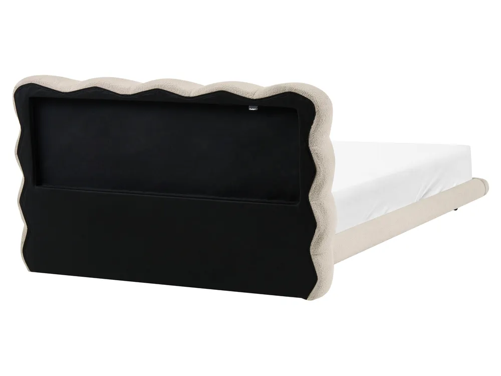 Bed Boucle SOULISSE 160 x 200 cm (EU King Size) Beige_1129714