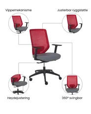 Kontorstol VIRTUOSO Rød_1073404