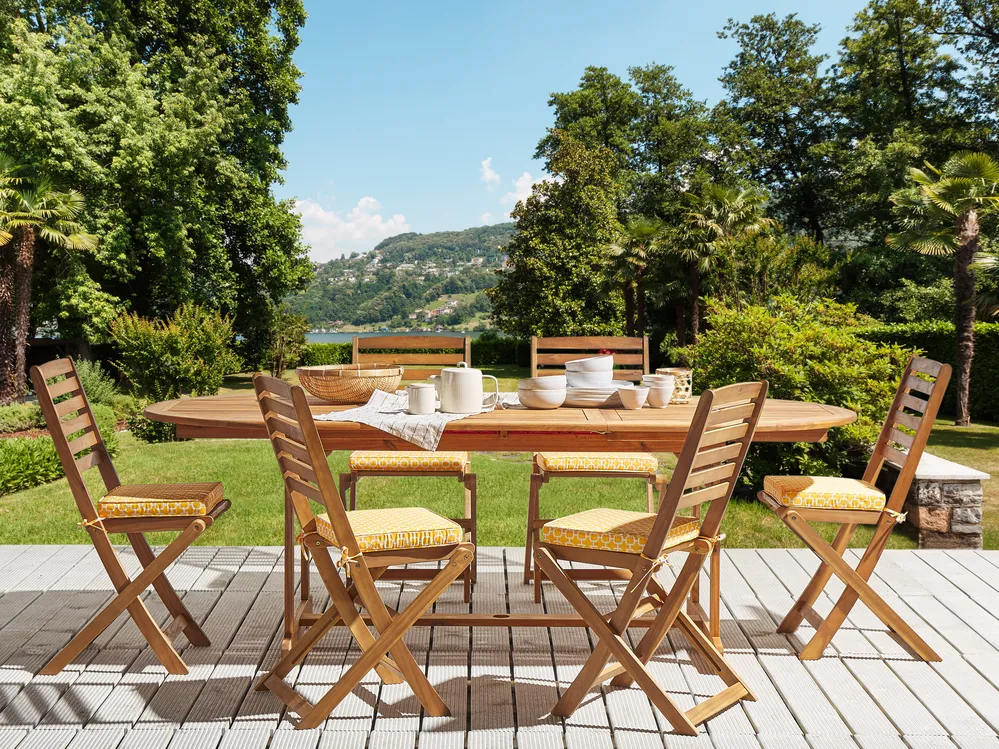 Set of 6 Garden Chair Cushions TOLVE 39 x 31 cm Yellow