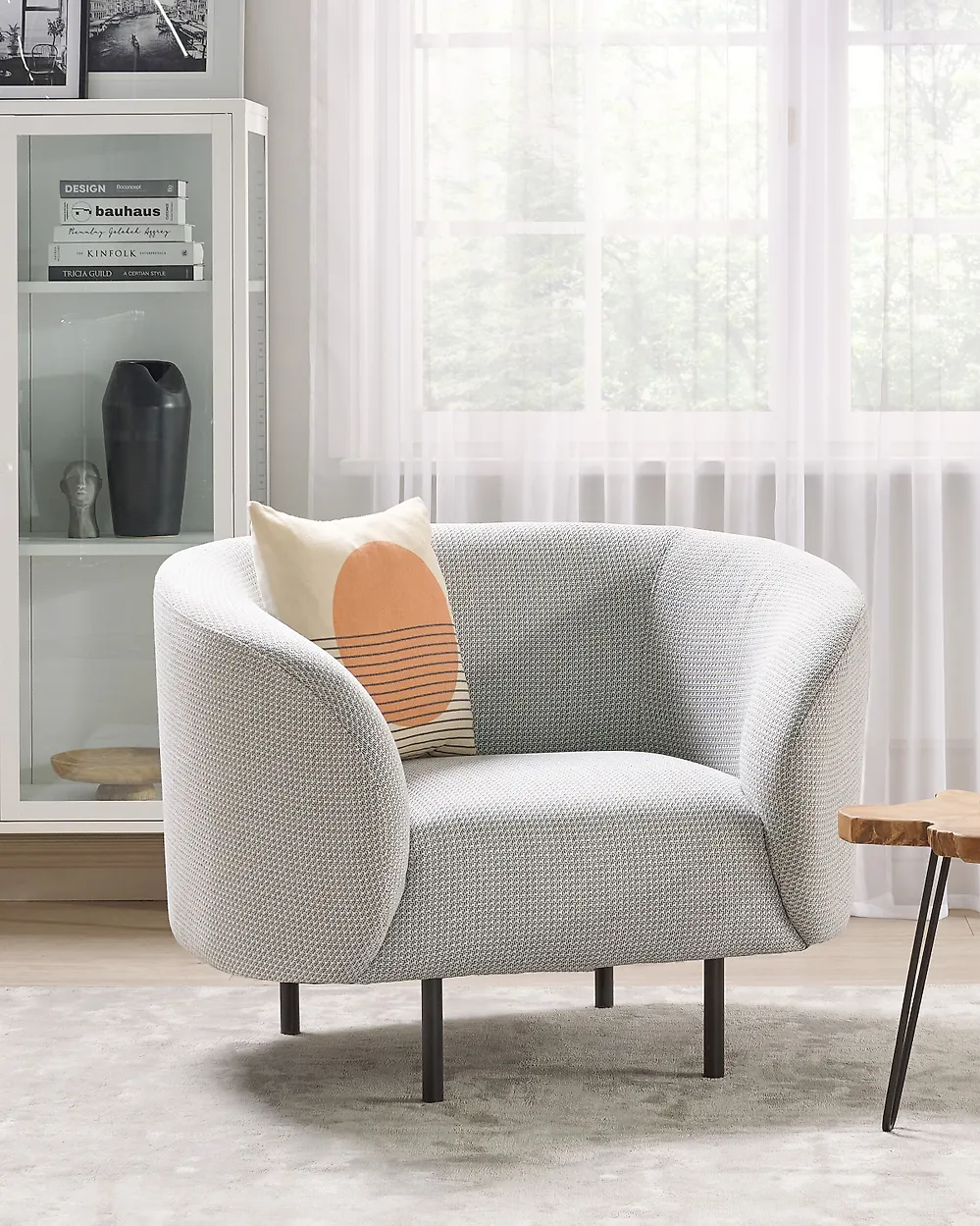 Armchair LOEN Fabric Black/ White_1171206