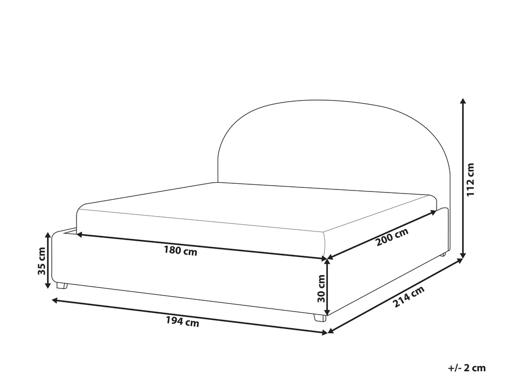 Waterbed Fabric VAUCLUSE 180 x 200 cm (EU Super King) Light Blue_968933