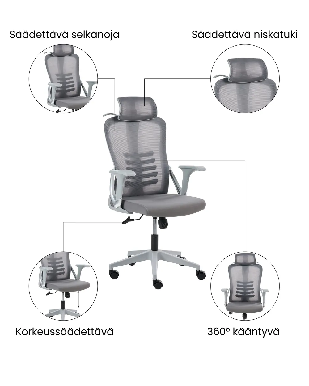 Toimistotuoli ERGONOX Harmaa_1071051
