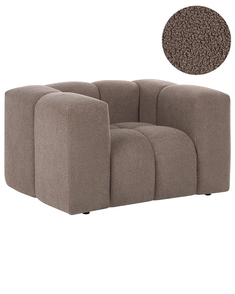 Lenestol ANTOLA Bouclé Gråbrun