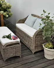 Set of 2 Decorative Cushions TALYA 40 x 60 cm Mint Green Checked_1144778