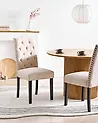 Set of 2 Dining Chairs SHIRLEY Fabric Light Beige