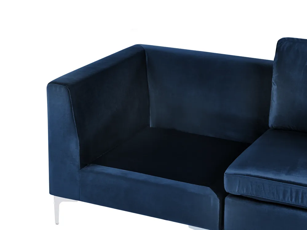 Modular Sofa 3 Seater EVJA Velvet Navy Blue_1068239